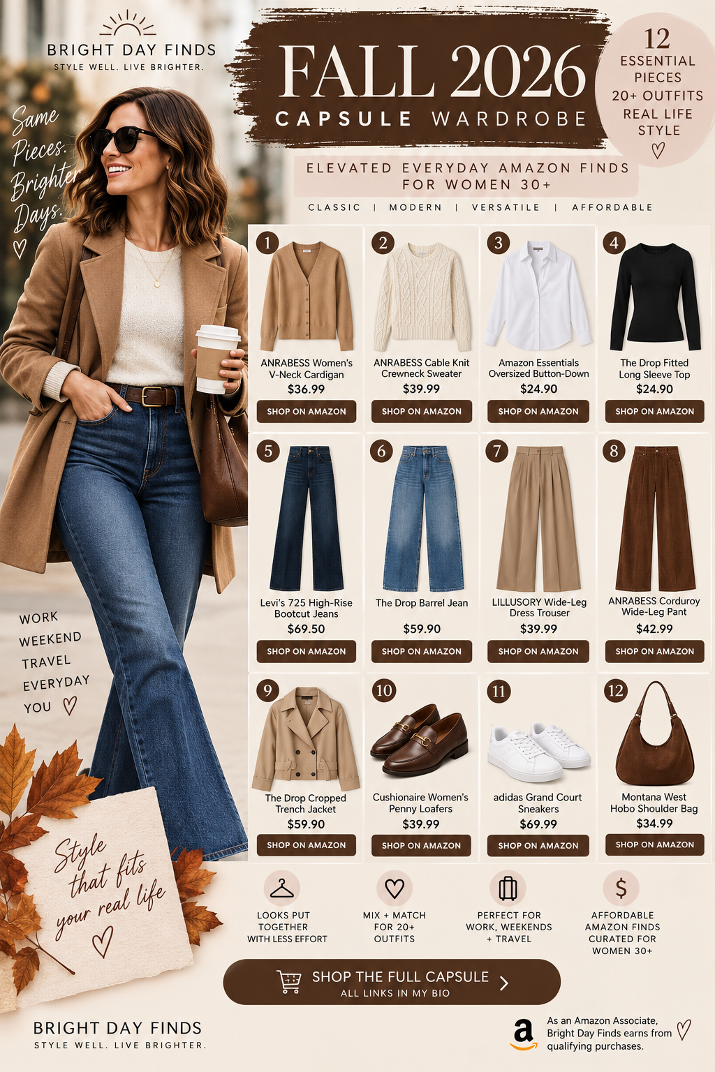 Bright Day Finds Fall 2026 capsule wardrobe guide